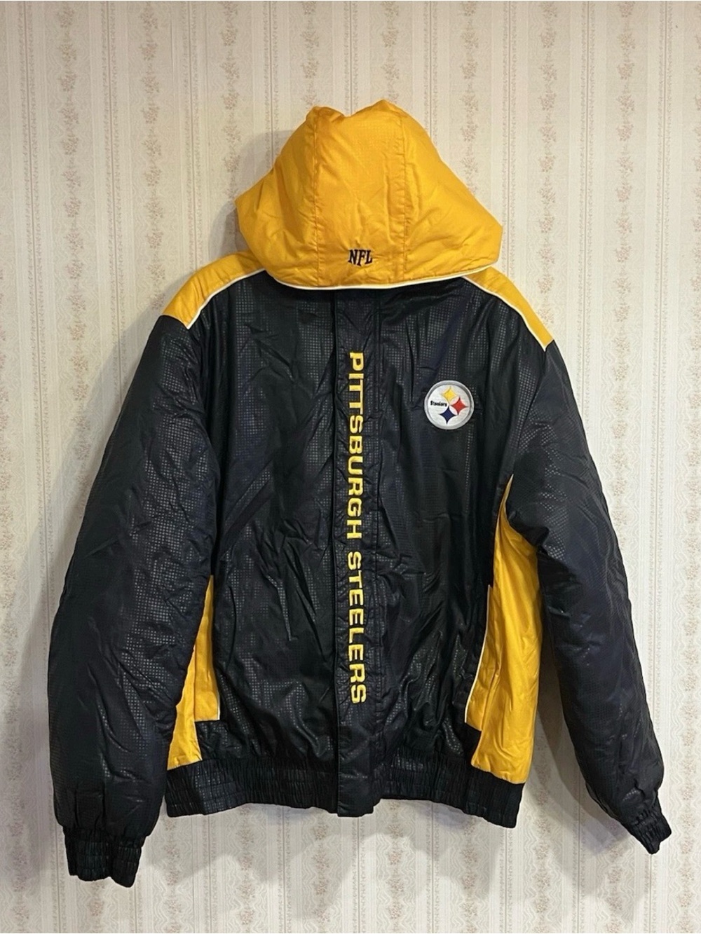 NFL Pittsburgh Steelers Black and Gold Hooded Jacket